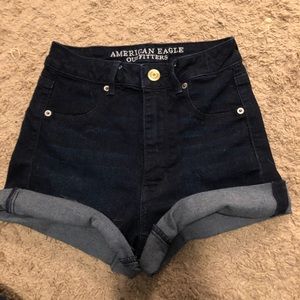 Hi rise denim shorts